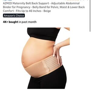 AZMED Beige Maternity Belly Support Belt - Adjustable Pregnancy Band